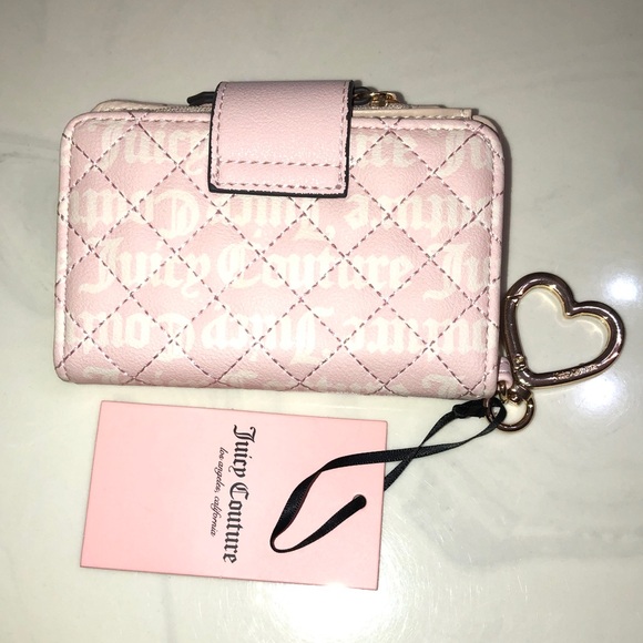 Juicy Couture Quilted Powder Blush Tonal Love Your Couture Tab Card Wallet NWT - Picture 9 of 16